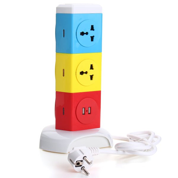 Alardor 250V Rotating 3-Tier Socket Power Strip - USB Charging Panel ...