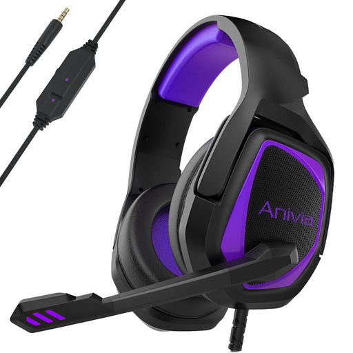 Anivia MH602 Gaming Headset - 3.5mm Audio Interface, Omnidirectional Noise Isolating Flexible Microphone - Perfect for PS4, Xbox S/X, Laptop, and PC Gamers - Shopsta EU