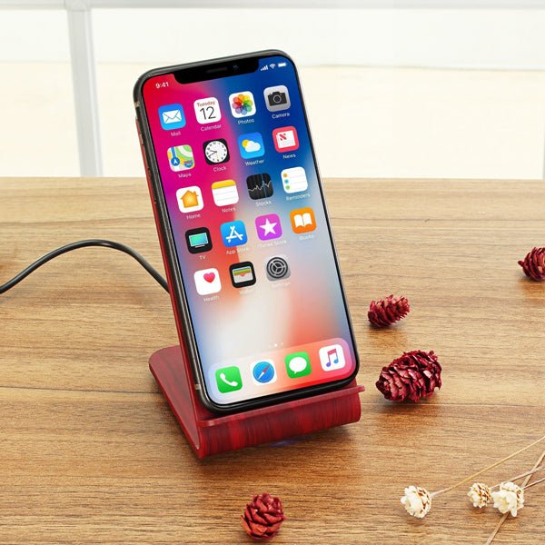 Bakeey Qi - Wooden Wireless Charger Desktop Holder for iPhone X, 8, 8Plus, Samsung S8, S7 Edge, Note 8 - Ideal for Keeping Your Devices Charged and Organized - Shopsta EU