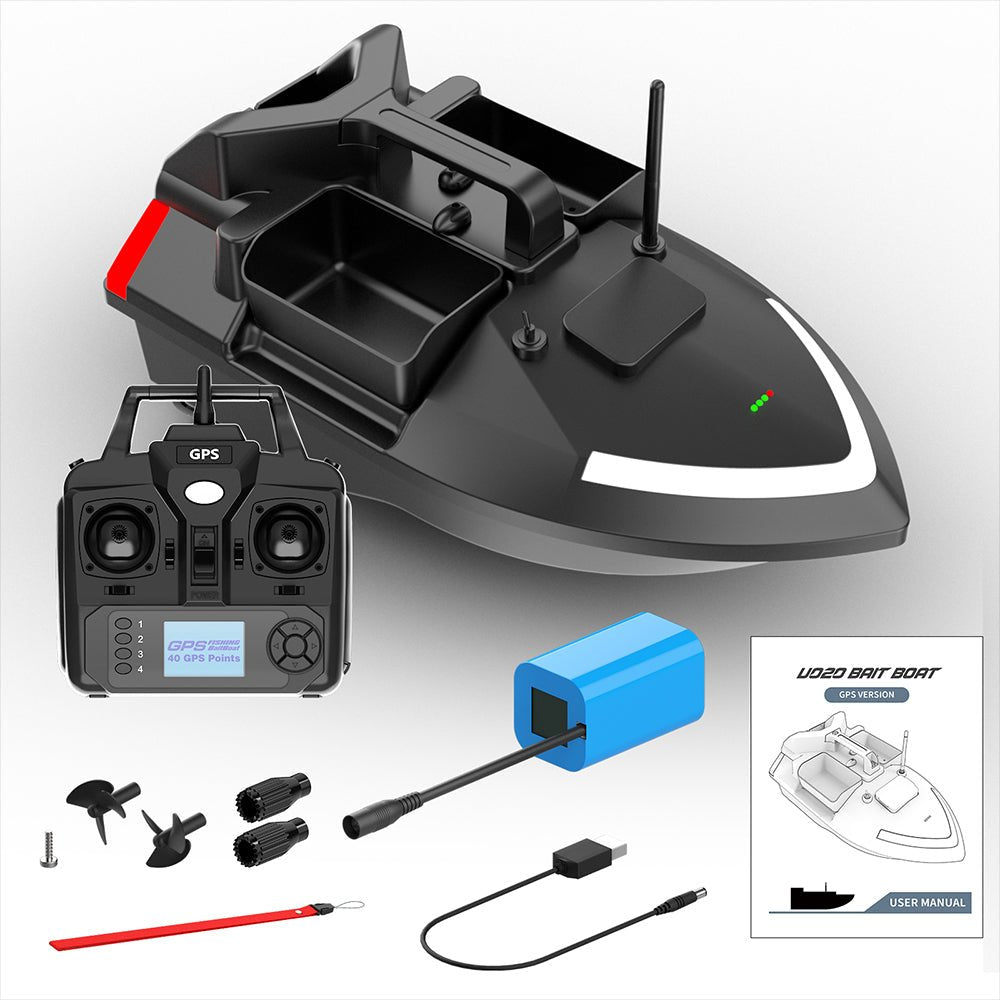 Flytec V020 RTR GPS Fishing Bait RC Boat 2.4G 4CH 500m Range Intelligent Navigation LED Lights Shopsta EU