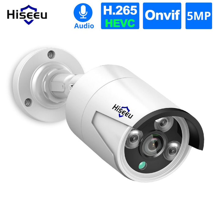 Hiseeu HB615 H.265 5MP - Outdoor Waterproof IP66 Security IP Camera with POE ONVIF & P2P Video Capability - Perfect for Home and Business Surveillance - Shopsta EU