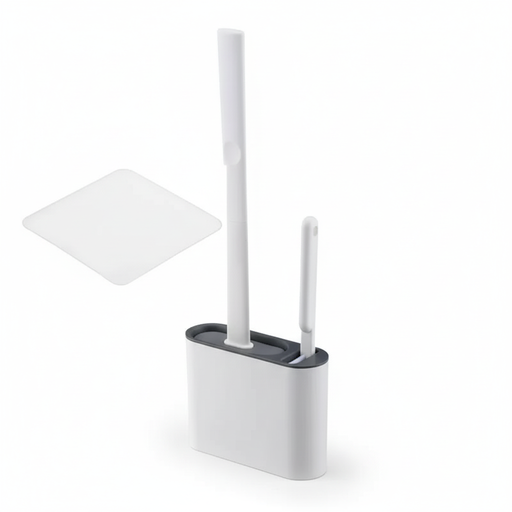 Silicone Soft‑Bristle Wall‑Mounted Toilet Brush with ABS Handle