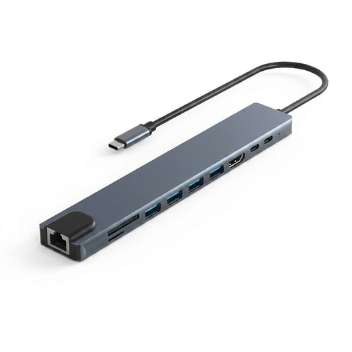10-in-1 USB-C Hub – 4K@30Hz HDMI-Compatible Docking Station with PD 100W, RJ45 & USB 3.0