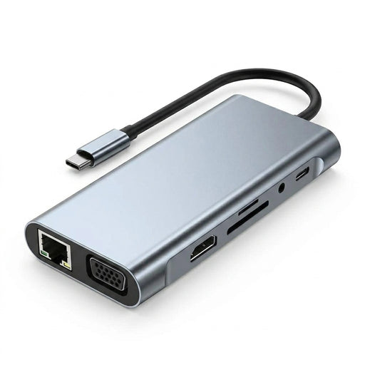 11-in-1 USB-C / Thunderbolt 3 Hub Docking Station with 4K HDMI, VGA, 100Mbps Ethernet, PD 100W, SD/TF, Audio