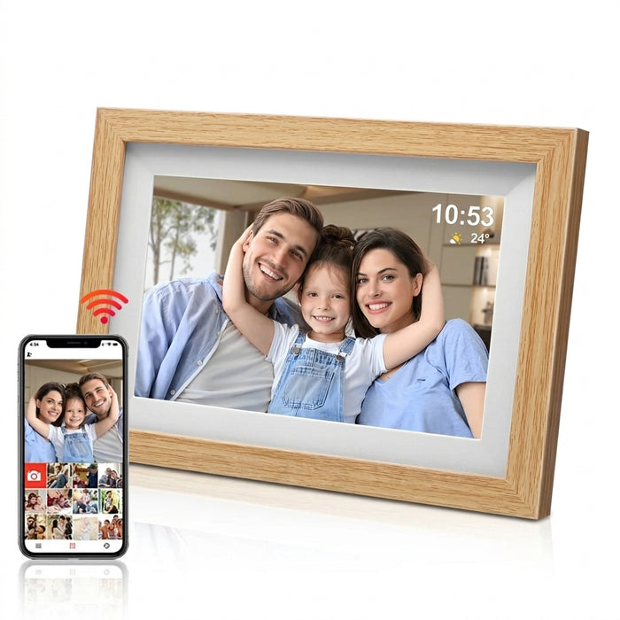 10.1-inch Wi‑Fi Digital Photo Frame — 1280×800 IPS Touchscreen, Frameo App