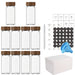 13-piece Glass Spice Jars with Bamboo Lids, 120ml Square Seasoning Jars with Shaker Lids, Labels & Funnel