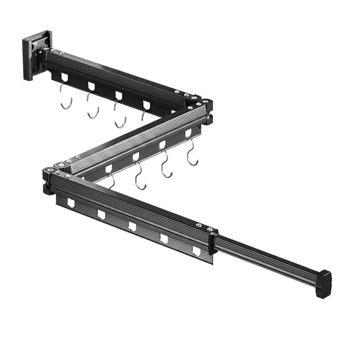Aluminium Folding Wall-Mounted Drying Rack — Space-Saving Collapsible Clothes Hanger
