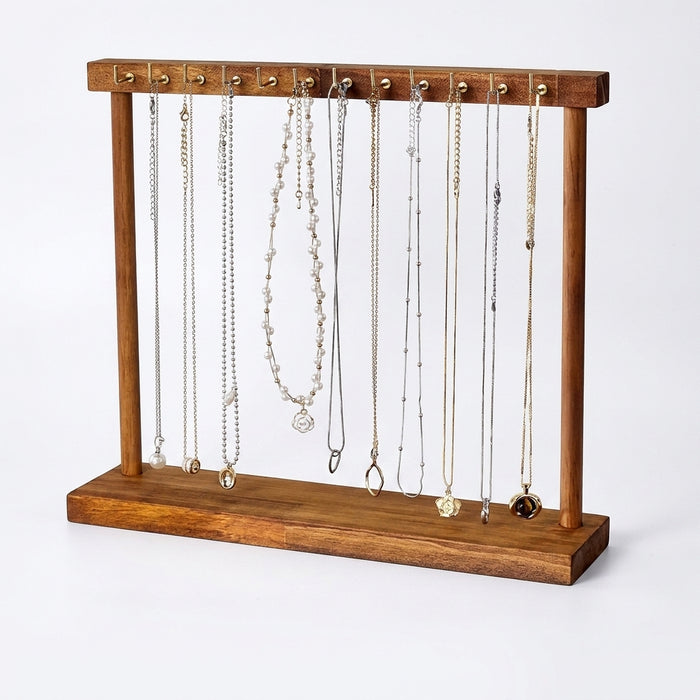 Solid Wood Jewellery Display Stand – Countertop Necklace & Bracelet Rack