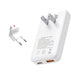 PD 65W Ultra-thin GaN Dual-Port Travel Charger with US/EU/UK/KR Interchangeable Plugs