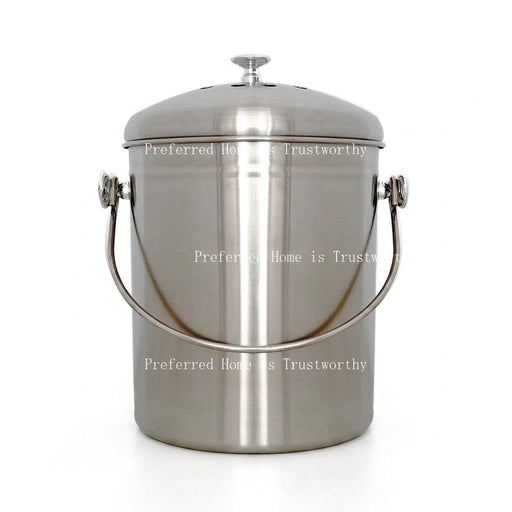 5L Stainless Steel Sealed Kitchen Bin with Lid — Desktop Odour-Proof Fermentation Bin