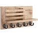 Wall-Mounted Wooden Key & Mail Rack with 5 Metal Hooks, Fittings Included